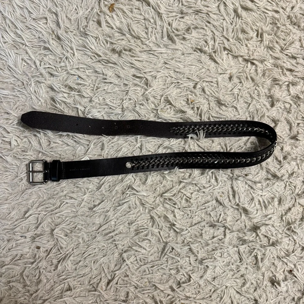 Women’s Small Black Leather Rebecca Minkoff Chain Belt. Good Condition. - Picture 1 of 5